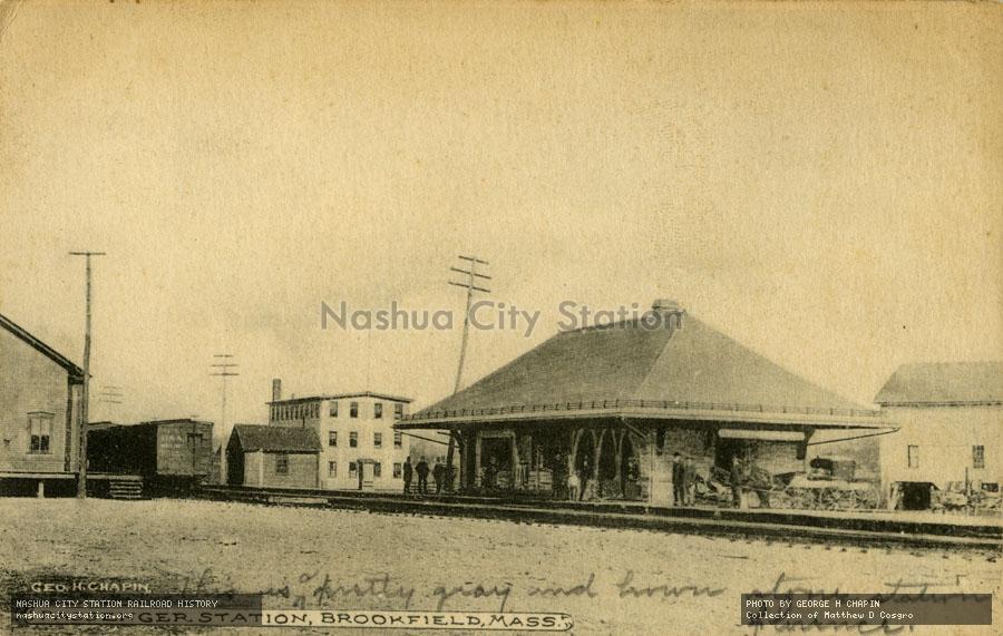 Postcard: Passenger Station, Brookfield, Massachusetts